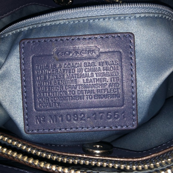 Coach Metallic Blue Python Purse - Picture 2 of 7